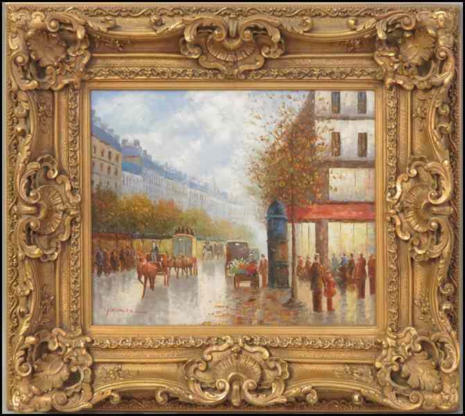 Appraisal: PENCKE TH CENTURY PARIS STREET SCENE Oil on canvas signed