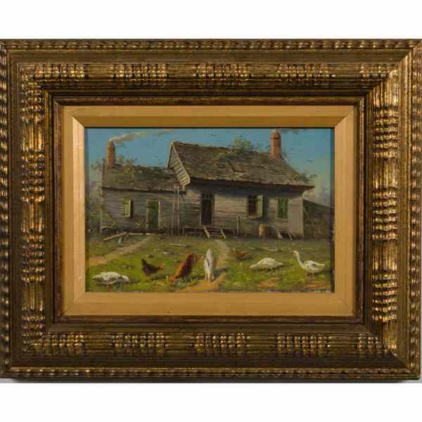 Appraisal: Farmhouse Scene by Adrianus Bouman Oil on Canvas Adrianus Bouman