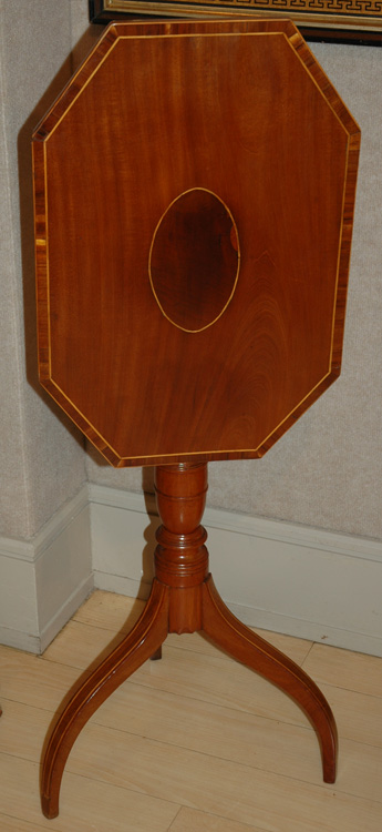 Appraisal: Federal Inlaid Maple Tilt-Top Tripod Table Estimate -