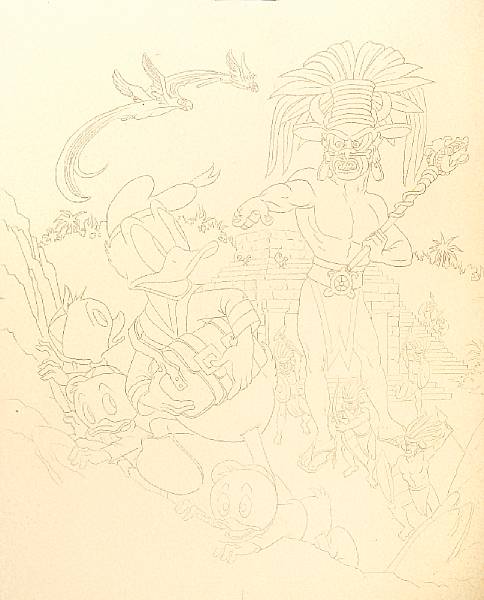 Appraisal: Carl Barks - Original Artwork for preliminary pencil on masonite