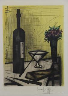 Appraisal: BUFFET Bernard Lithograph Le Pain Et Le Vin Signed lower