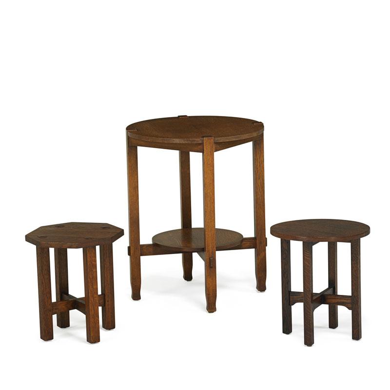 Appraisal: STICKLEY Three lamp tables Condition Report All in good condition