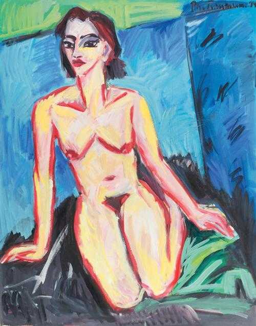 Appraisal: TRAUMANN PHILIPP th century Seated female nude Oil on canvas