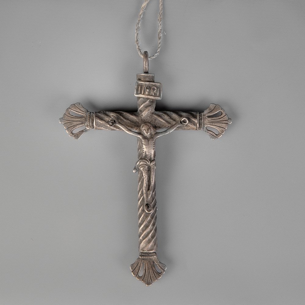 Appraisal: Mexico Metal Alloy Crucifix Pendant Early th Century Mexico Metal