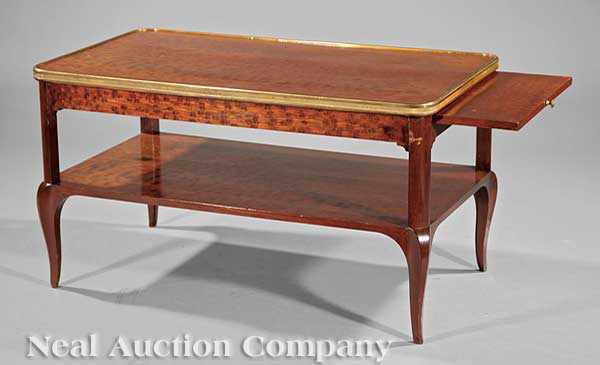 Appraisal: A Continental Neoclassical-Style Mahogany Coffee Table mid- th c brass