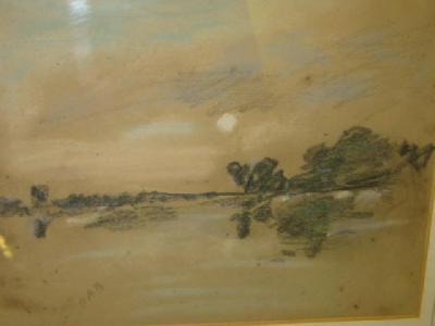 Appraisal: HERCULES BRABAZON BRABAZON Evening Landscape pastel and pencil signed with