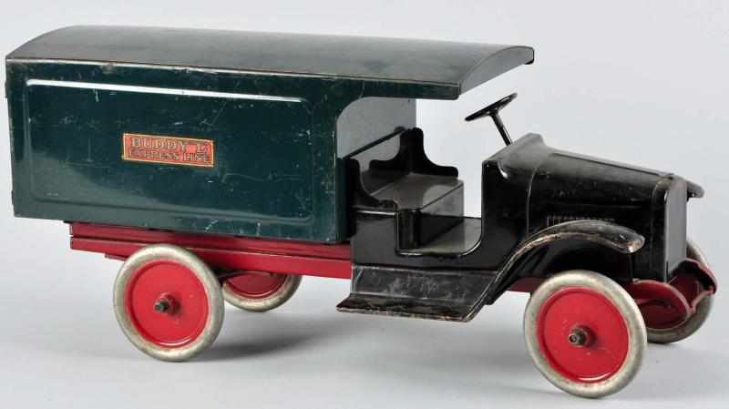 Appraisal: Pressed Steel Buddy L Moving Truck Description American Open front