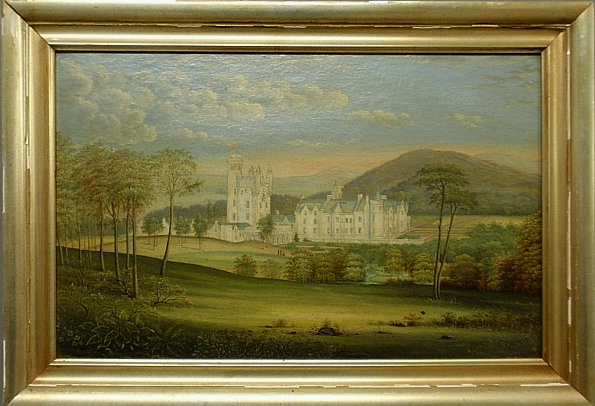 Appraisal: - Colorful oil on board landscape painting of Balmoral Castle