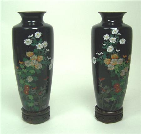 Appraisal: A pair of early th century Japanese cloisonne vases each