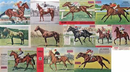 Appraisal: TWELVE COLOUR PRINTS OF CHAMPION HORSES all s newspaper supplements