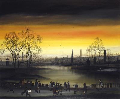 Appraisal: BRAAQ BRIAN SHIELDS Canal at Runcorn signed and inscribed Ann