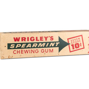 Appraisal: A Wrigley's Spearmint Gum Counter Top Cardboard Advertising Box Early