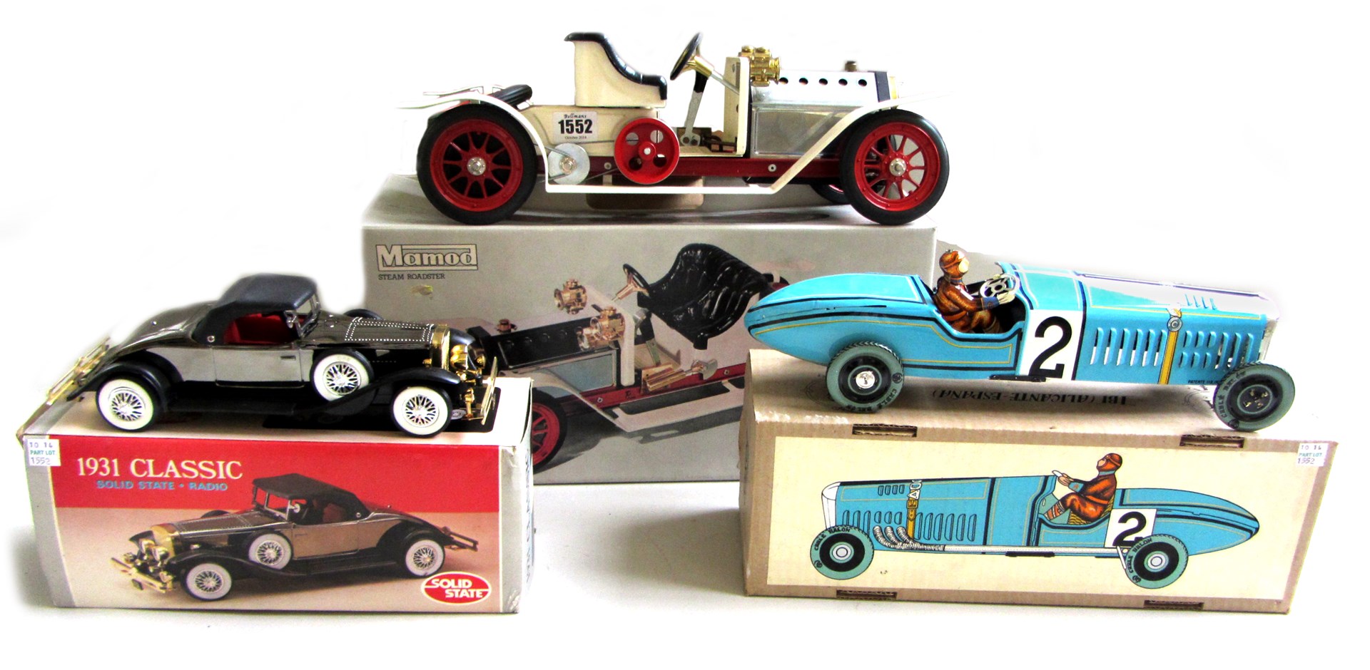 Appraisal: A Mamod SA steam roadster boxed and two modern toy