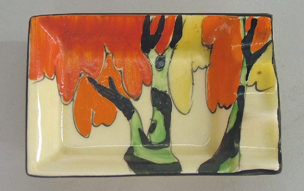 Appraisal: Honolulu' Fantasque Bizarre small rectangular ash tray shape wide