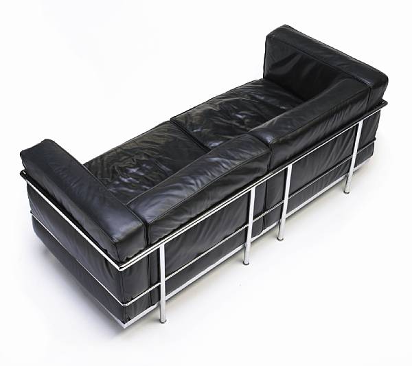 Appraisal: Le Corbusier Charles-Edouard Jeanneret French - LC two-seat sofa designed