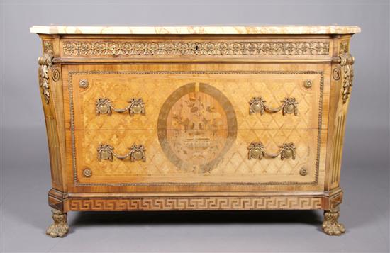 Appraisal: An Italian Marquetry and Gilt Metal Mounted Server Height x