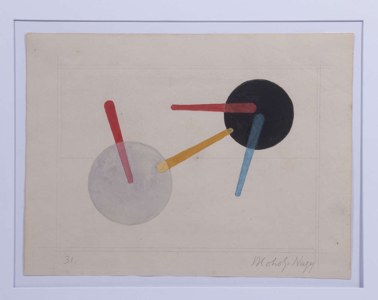 Appraisal: LASZLO MOHOLY-NAGY IL - Untitled Constructivist Abstract gouache and graphite