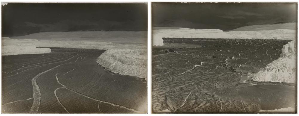 Appraisal: ICE FLOW ON THE COLUMBIA RIVER TWO PHOTOGRAPHIC NEGATIVES from