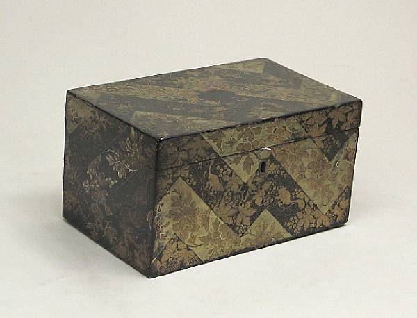 Appraisal: A Chinese Export lacquer and gilt decorated box mid th