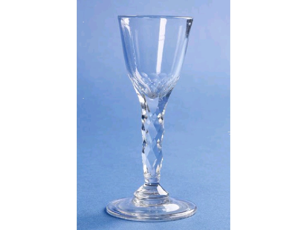 Appraisal: A GEORGE III WINE GLASS with a straight sided tapering