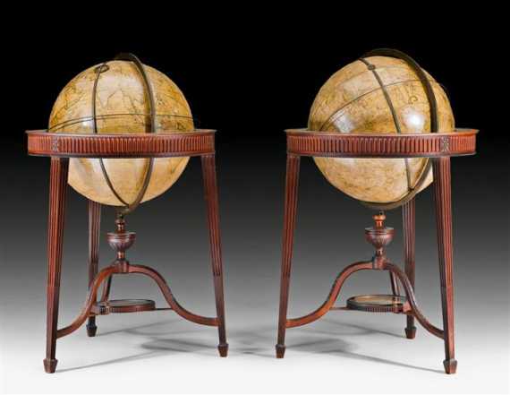 Appraisal: PAIR OF EARTH AND CELESTIAL GLOBES George III signed G