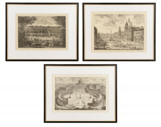 Appraisal: Three Etchings from Piranesi's Vedute di Roma After Giovanni Battista