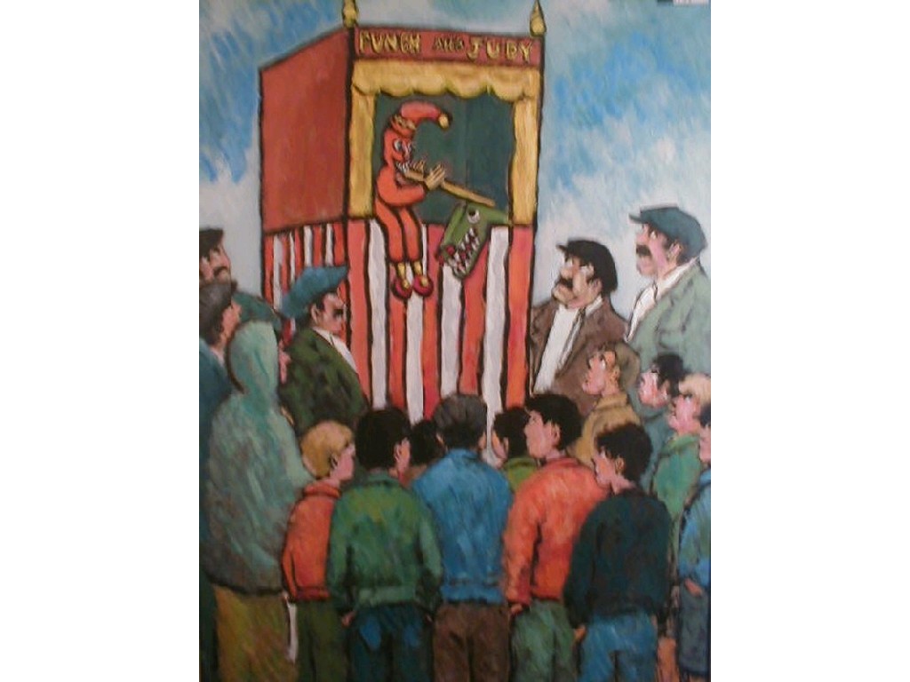 Appraisal: Charles M Jones Punch and Judy oil on board signed