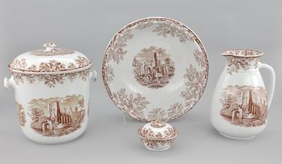 Appraisal: A Collection of Copeland Acora Bath Items Transferware pattern in