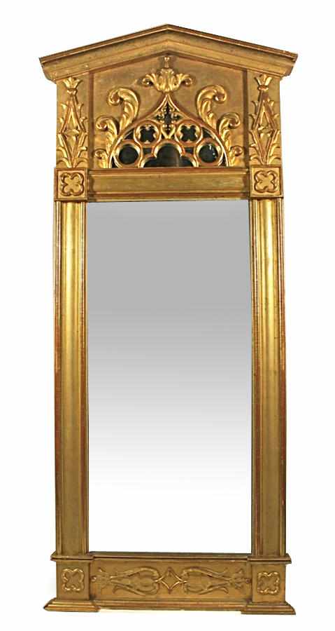 Appraisal: Property of various owners A Swedish Neogothic giltwood pier mirror