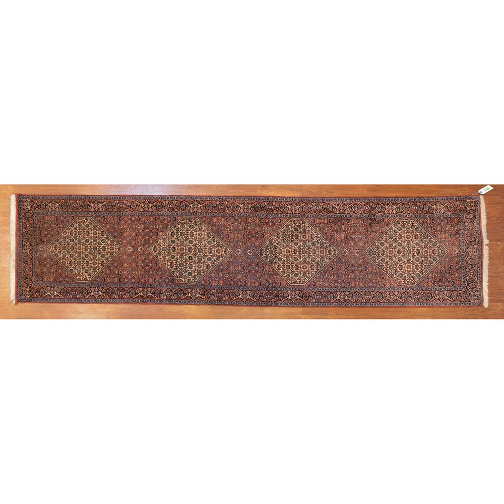 Appraisal: Bijar Runner Persia x Fourth quarter- th century hand-knotted wool