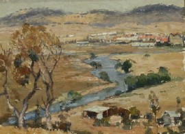 Appraisal: John William Will Ashton - Landscape oil on canvas on