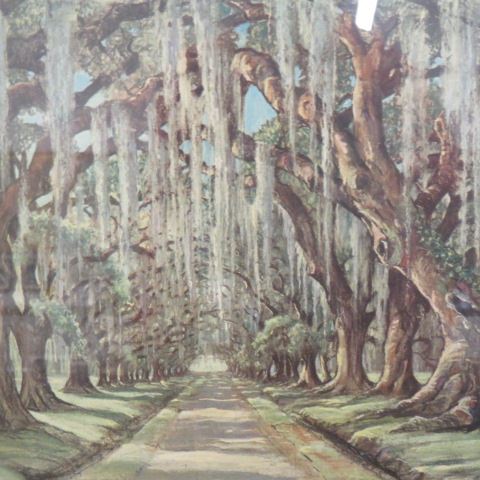 Appraisal: Elizabeth O'Neill Verner lithograph a plantation drive tree lined mage