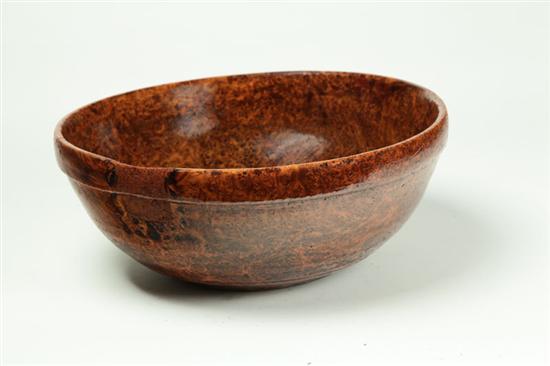 Appraisal: BURL BOWL American th century ash Large turned bowl with