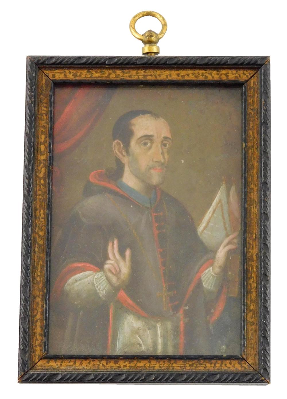 Appraisal: MINIATURE portrait of Francisco Fabi n y Fuero painting on