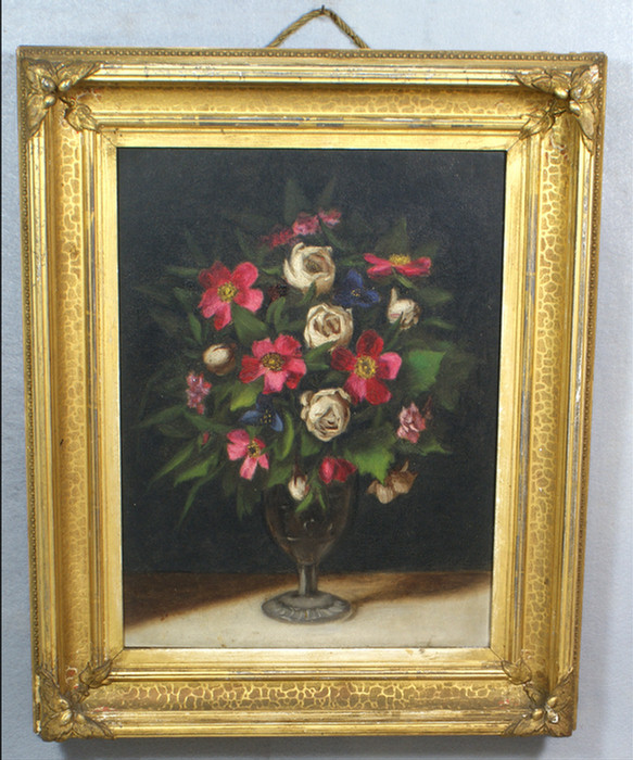 Appraisal: Floral still life oil on board late th early th