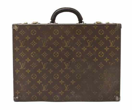 Appraisal: A Louis Vuitton Monogram Canvas Hardsided Briefcase leather handle and