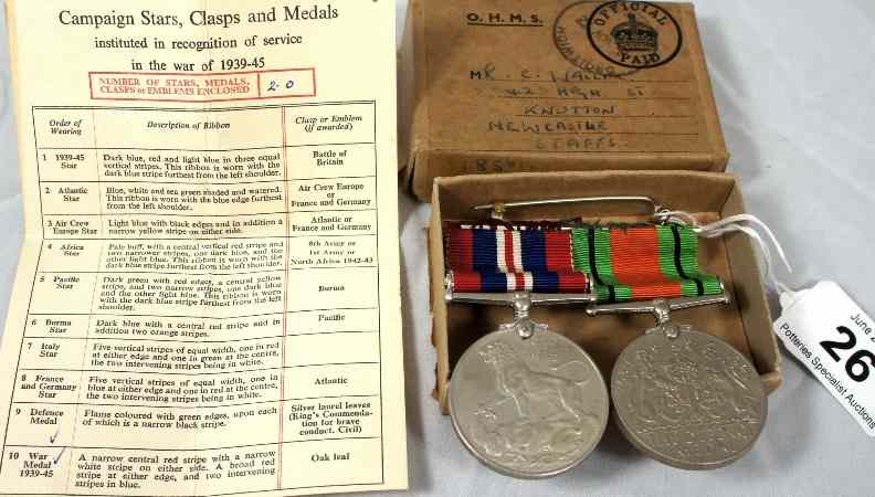 Appraisal: Second World War Medals - Medal and the Defence Medal