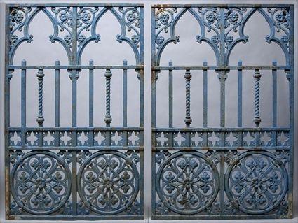 Appraisal: PAIR OF ENGLISH CAST IRON PANELS x in Christie's lot