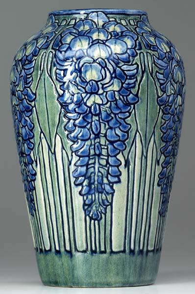 Appraisal: NEWCOMB COLLEGE Exceptional and early vase carved and painted by