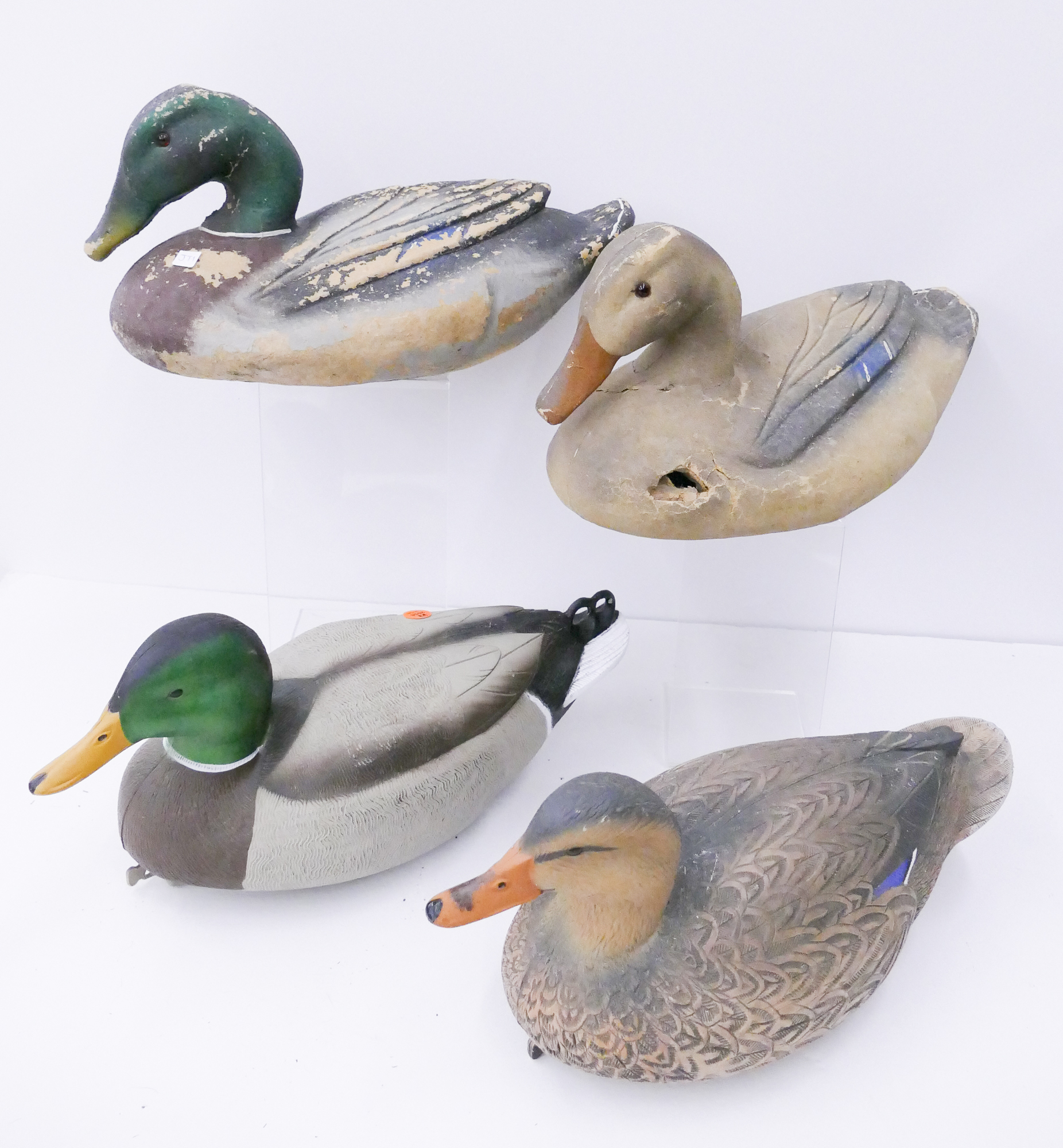 Appraisal: pc Old Duck Decoys- Paper Mache Plastic- ''