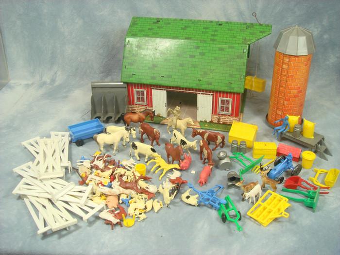 Appraisal: Marx Happy Time Farm with tin barn and animals the