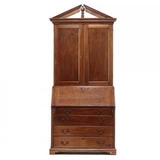 Appraisal: North Carolina Secretary Bookcase late th century walnut yellow pine