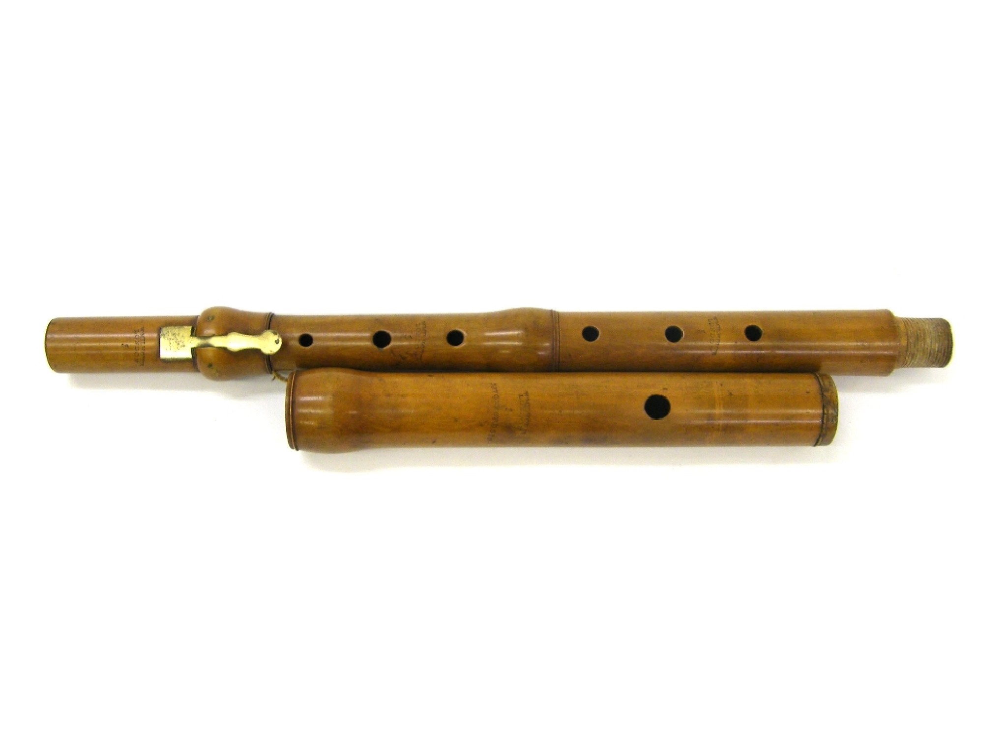 Appraisal: Early th century boxwood single keyed flute by and stamped