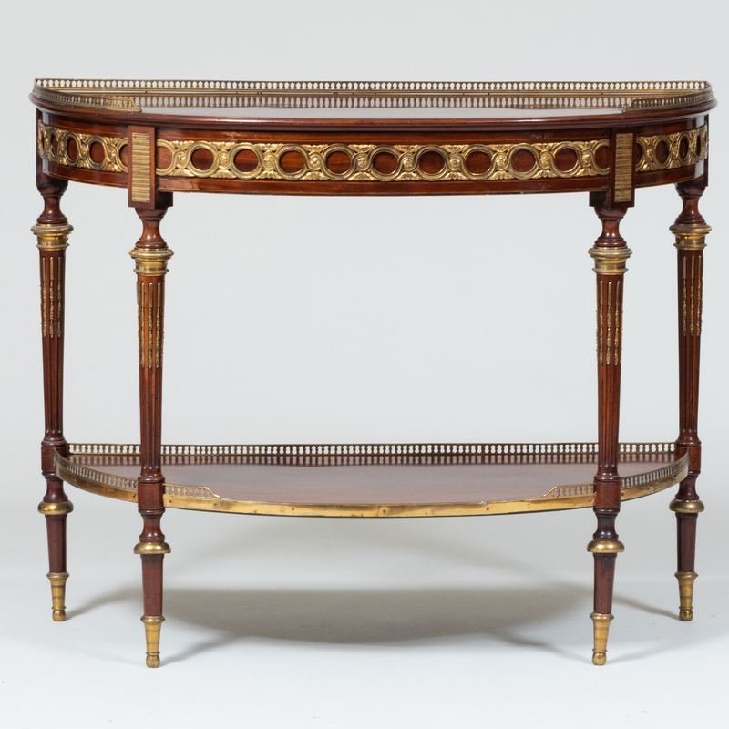 Appraisal: Louis Philippe Ormolu-Mounted Mahogany Console Desserte x x in Condition