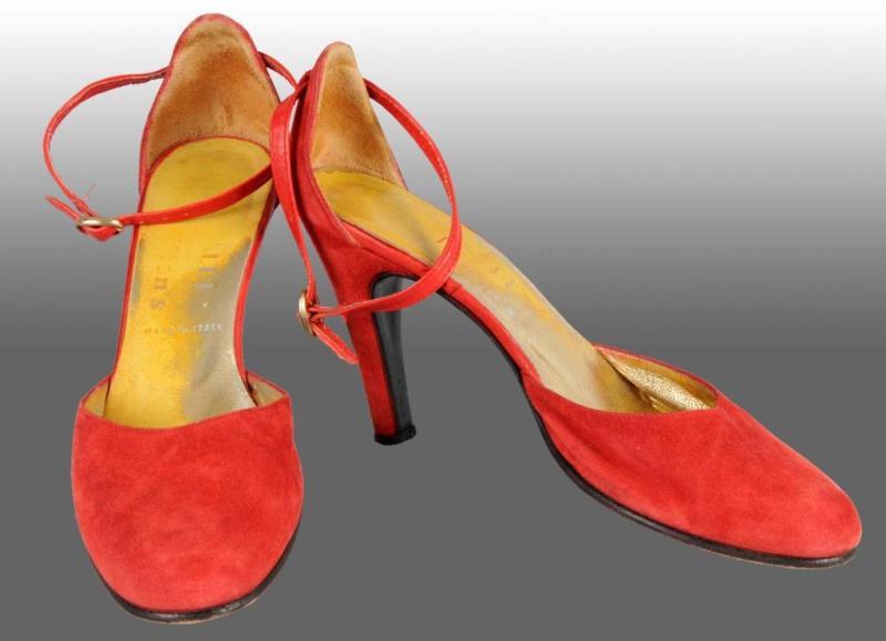 Appraisal: Pair of Natalie Wood's Red High Heel Shoes Description Includes