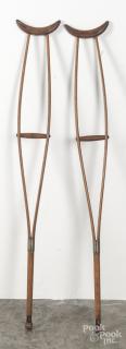 Appraisal: Pair of antique crutches