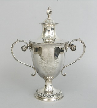 Appraisal: A British Silver Trophy A silver trophy approx H with