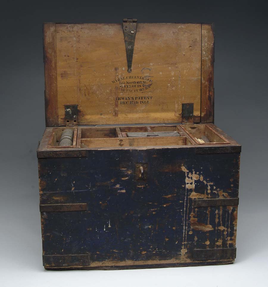 Appraisal: IRWINS PATENT CAMP MEAL CHEST Made by the Warne Cheevers