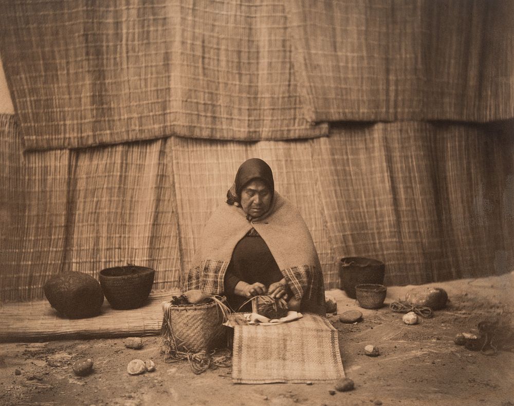 Appraisal: Edward Curtis The Basket Maker - Puget Sound Edward S