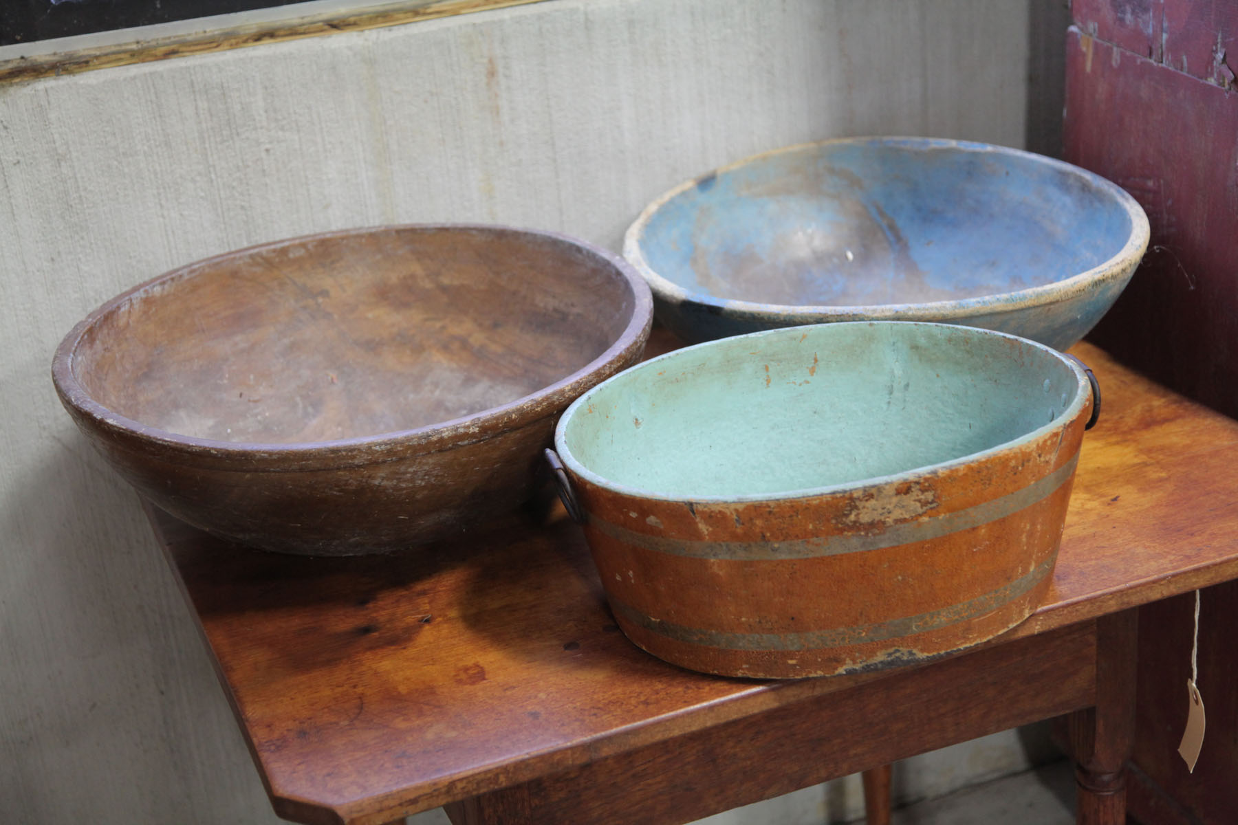 Appraisal: THREE WOODEN BOWLS American and French late th to early